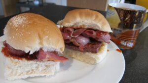 Sausage and Bacon Bap